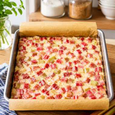 Homemade Rhubarb Dream Bars